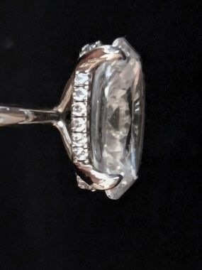 Stunning 925 Sterling Silver Radiant Cut Statement Ring